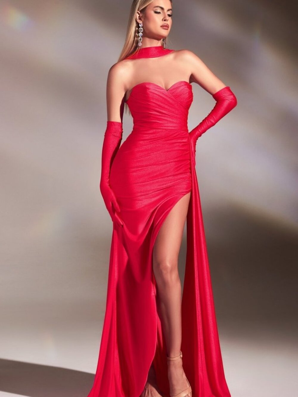 NEW HOT CORAL Evening Gown Floor Length Formal Elegant Stunning CD886